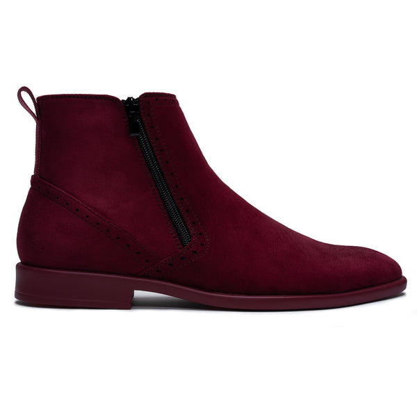 Wine suede ankle clearance boots