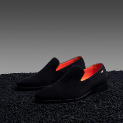 The Alpha S Tayno Classic Plain Suede Loafer Black