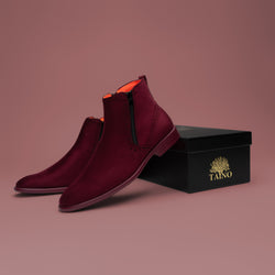 The Coupe Wine Suede Chelsea Boot