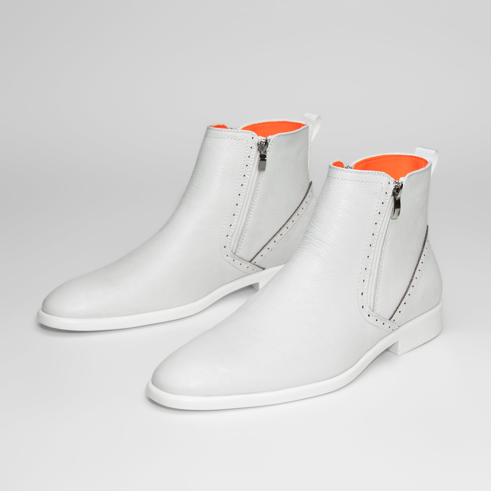 Coupe White Leather Chelsea Boot