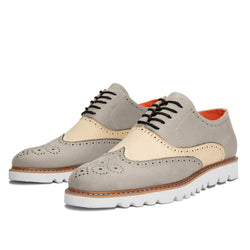 The Paragon Casual Wingtip Oxford Sneaker Lt Grey/Cream