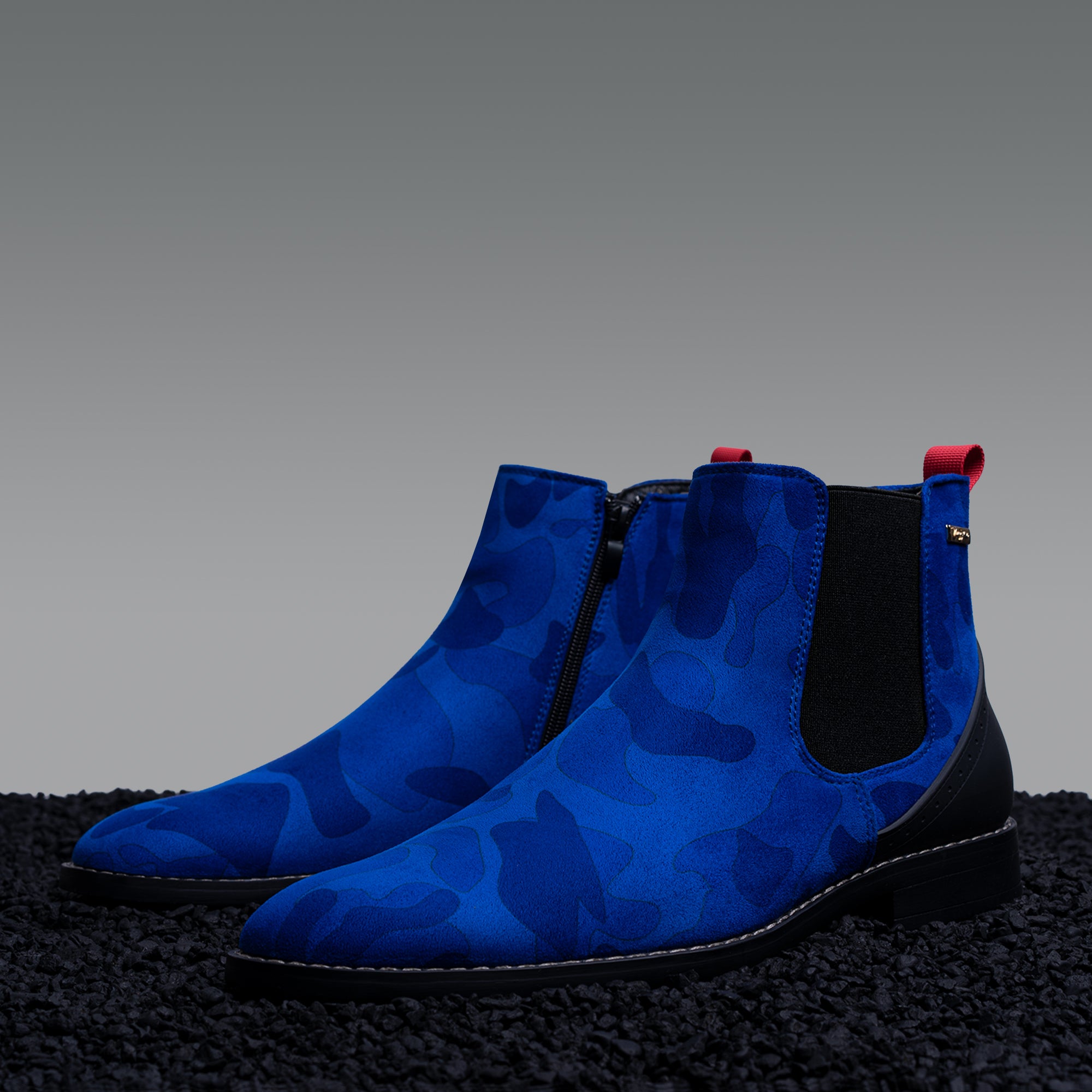 Victorian Blue Camo Suede Chelsea Boot