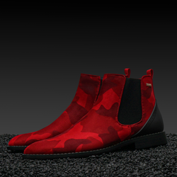 Victorian Red Camou Suede Chelsea Boot